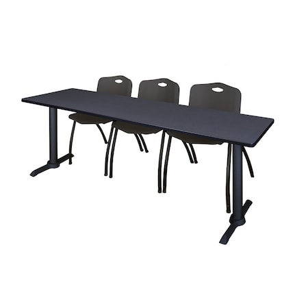 Cain Rectangle Tables > Training Tables > Cain Training Table & Chair Sets, 84 W, 24 L, 29 H, Grey MTRCT8424GY47BK